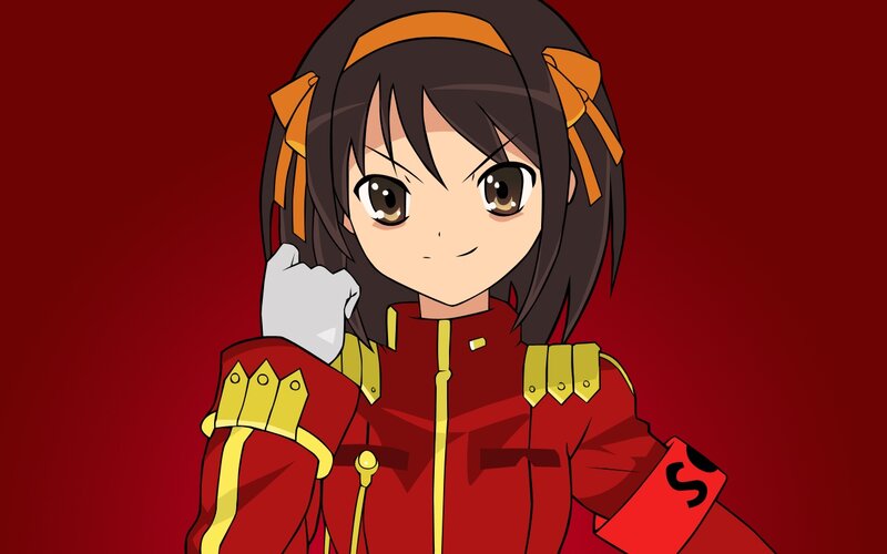 anime girl in red uniform