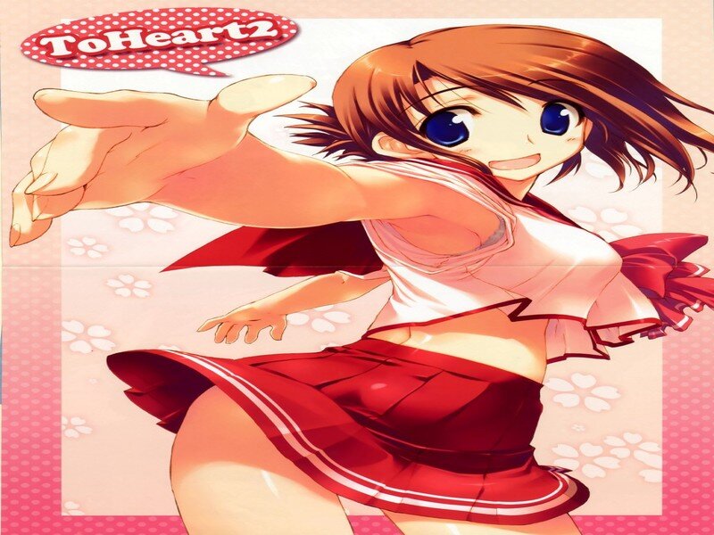 Anime Girl in Red Uniform — Playful