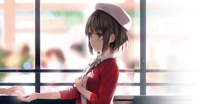 Anime Girl in Red Uniform — Serene
