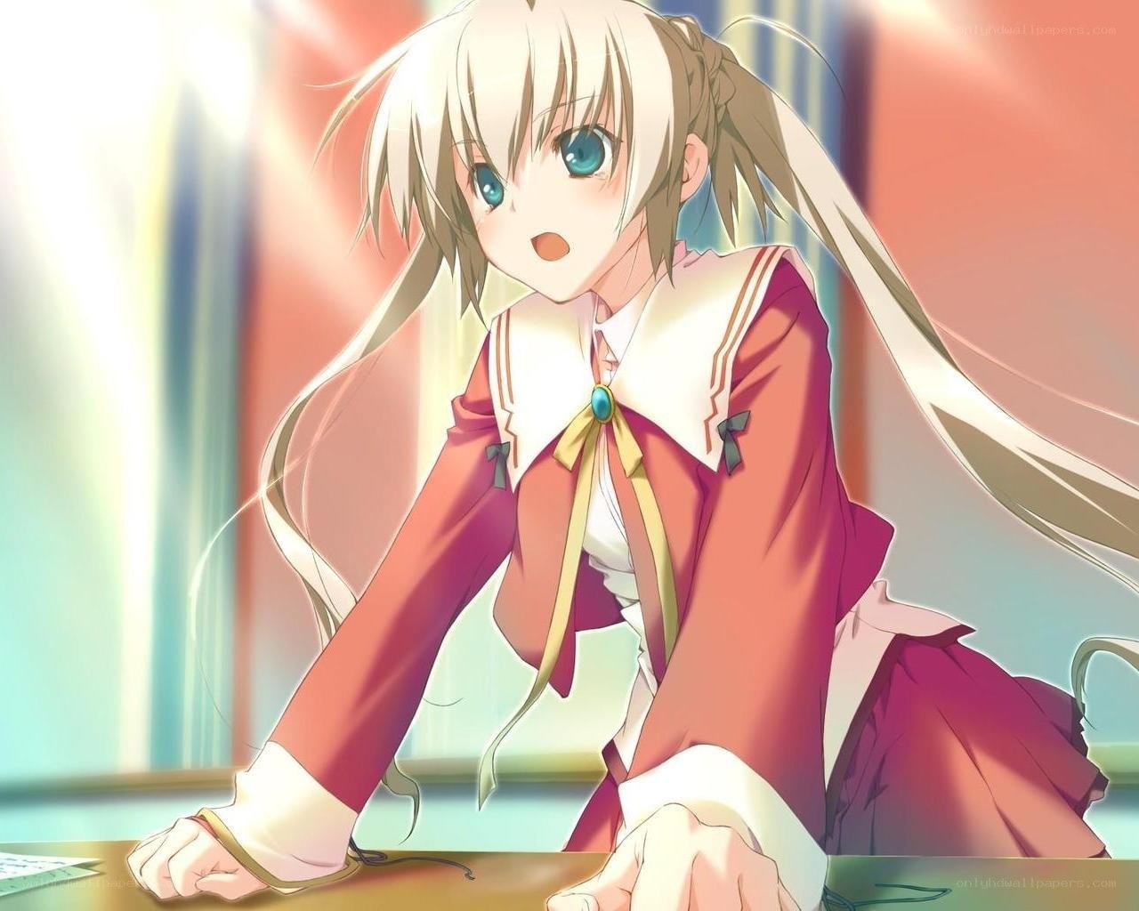 anime girl in red uniform