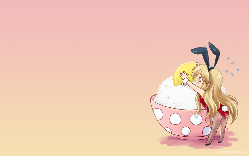anime girl in rice bowl