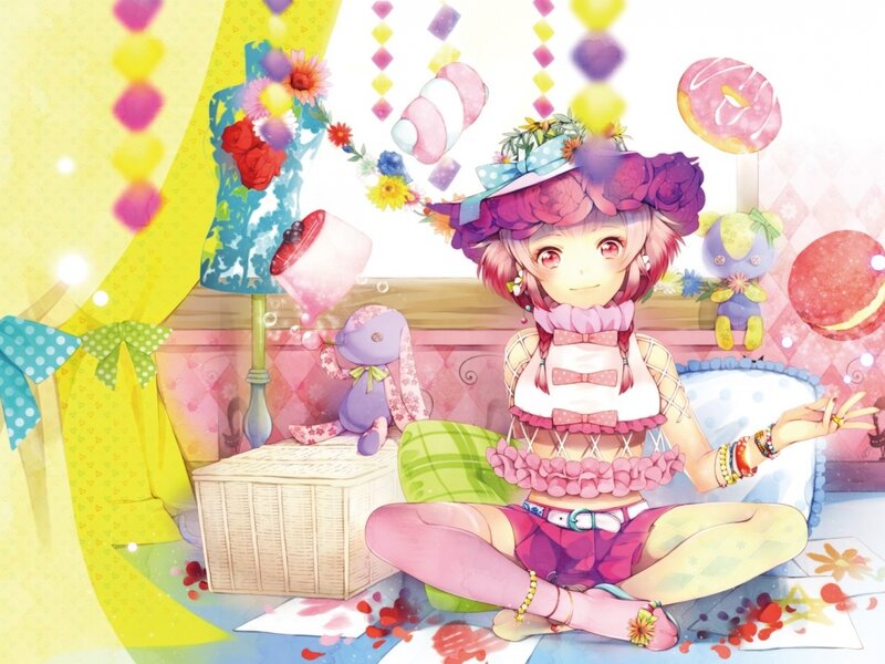 Anime Girl in Room — Pink