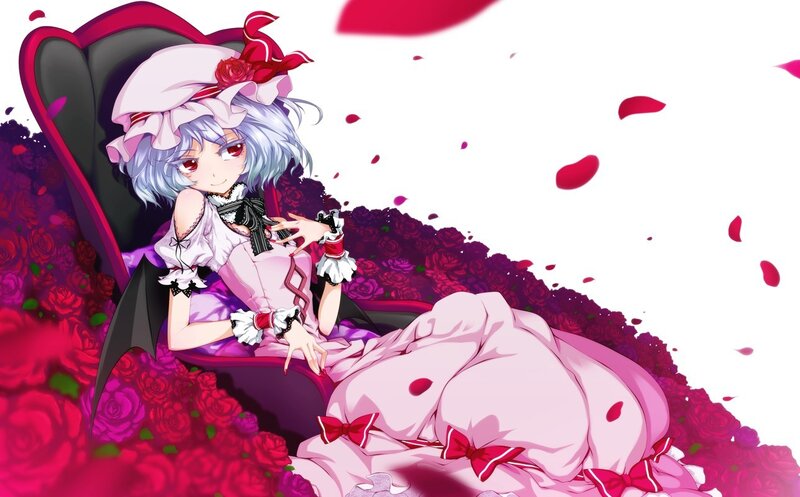 anime girl in rose garden