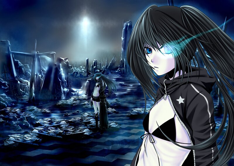 Anime Girl in Ruins — Black
