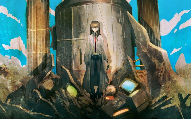 Anime Girl in Ruins — Blue, Dramatic