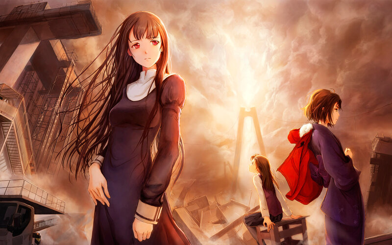 Anime Girl in Ruins — Brown