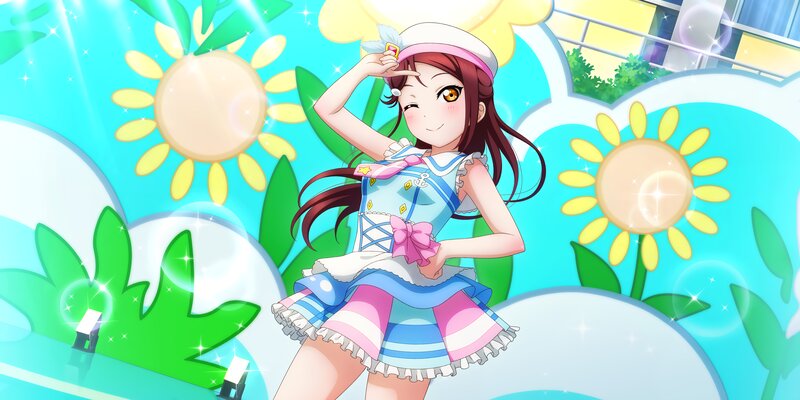 Anime Girl in Sailor Outfit — Blue, Cheerful, Summer