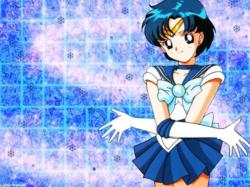 Anime Girl in Sailor Uniform — Blue, Calm