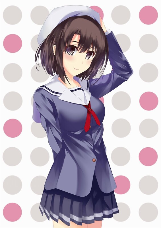 Anime Girl in Sailor Uniform — Blue, Cheerful, Sailor Uniform