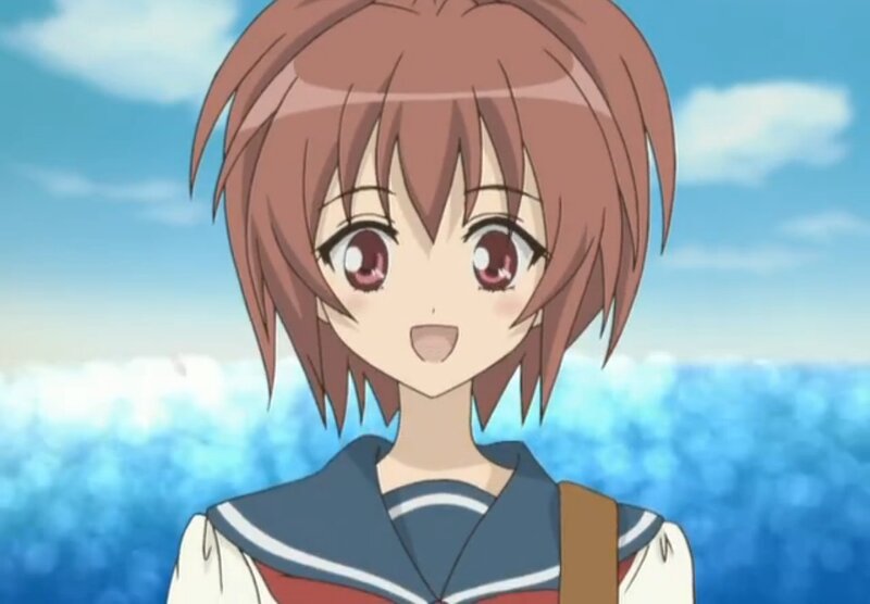 Anime Girl in Sailor Uniform — Blue, Serene, Afternoon