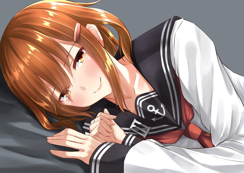 Anime Girl in Sailor Uniform — Brown, Calm, Sailor Uniform