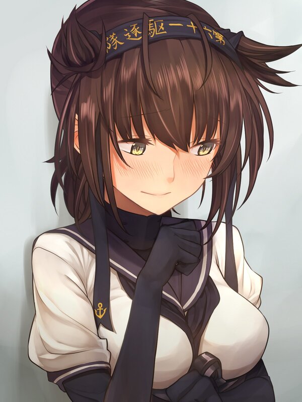 Anime Girl in Sailor Uniform — Brown, Calm