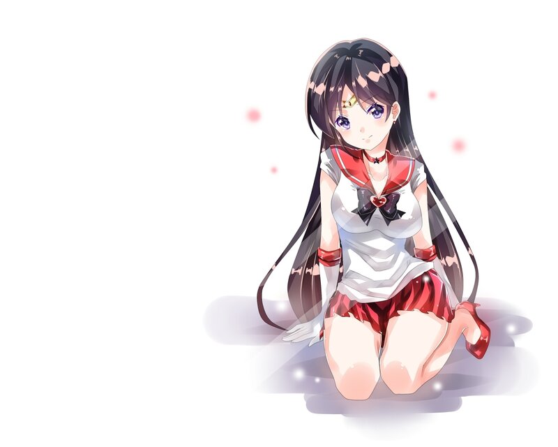Anime Girl in Sailor Uniform — White, Calm