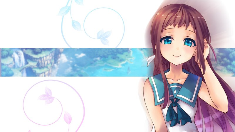 Anime Girl in Sailor Uniform — White, Serene