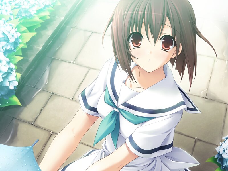 Anime Girl in Sailor Uniform — White