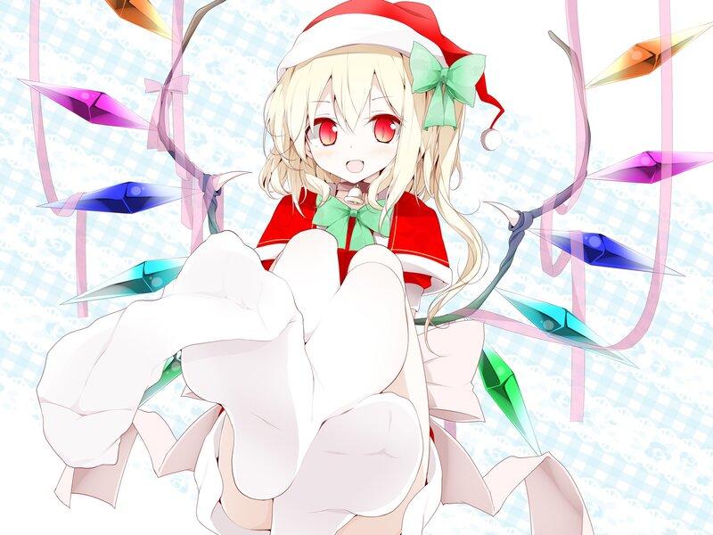 anime girl in santa hat
