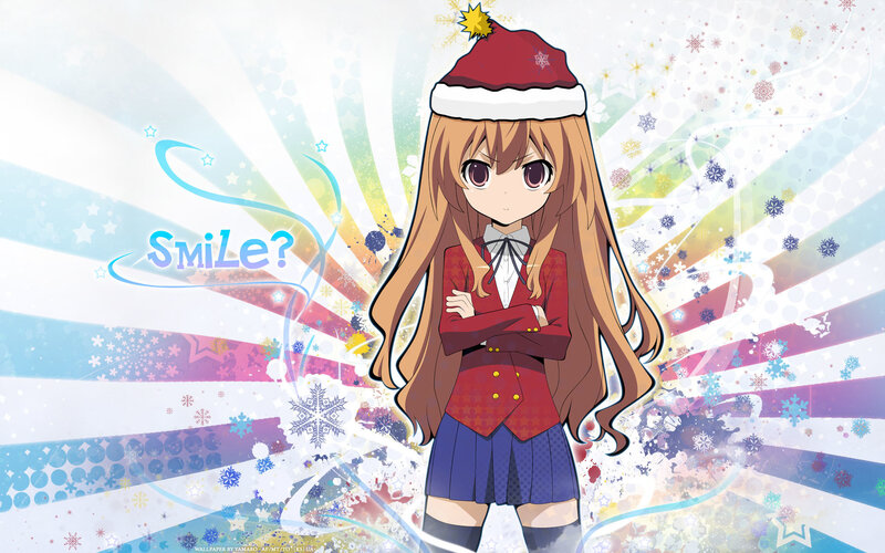 anime girl in santa hat