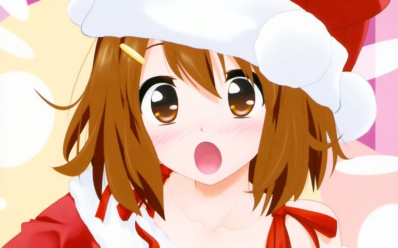 Anime Girl in Santa Hat — Brown
