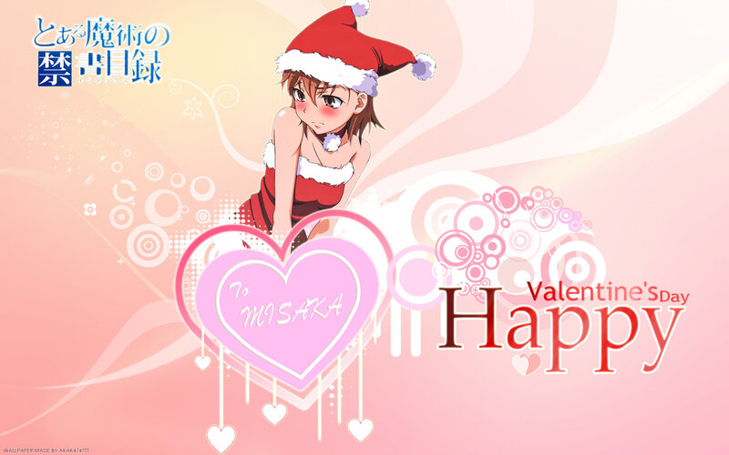 Anime Girl in Santa Hat — Pink, Festive, Heart