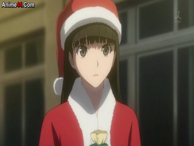 Anime Girl in Santa Hat — Red
