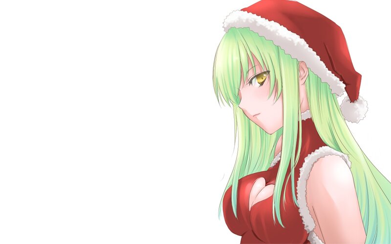 anime girl in santa outfit