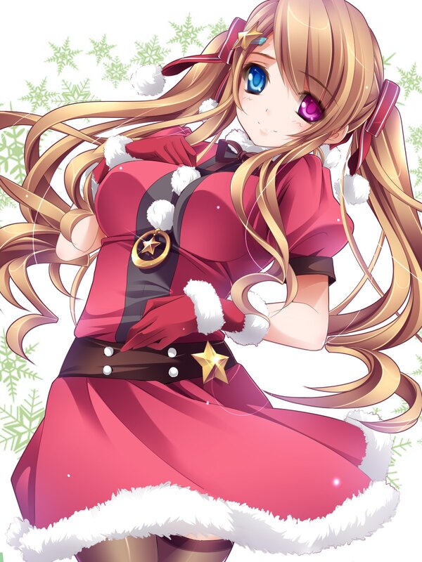 anime girl in santa outfit