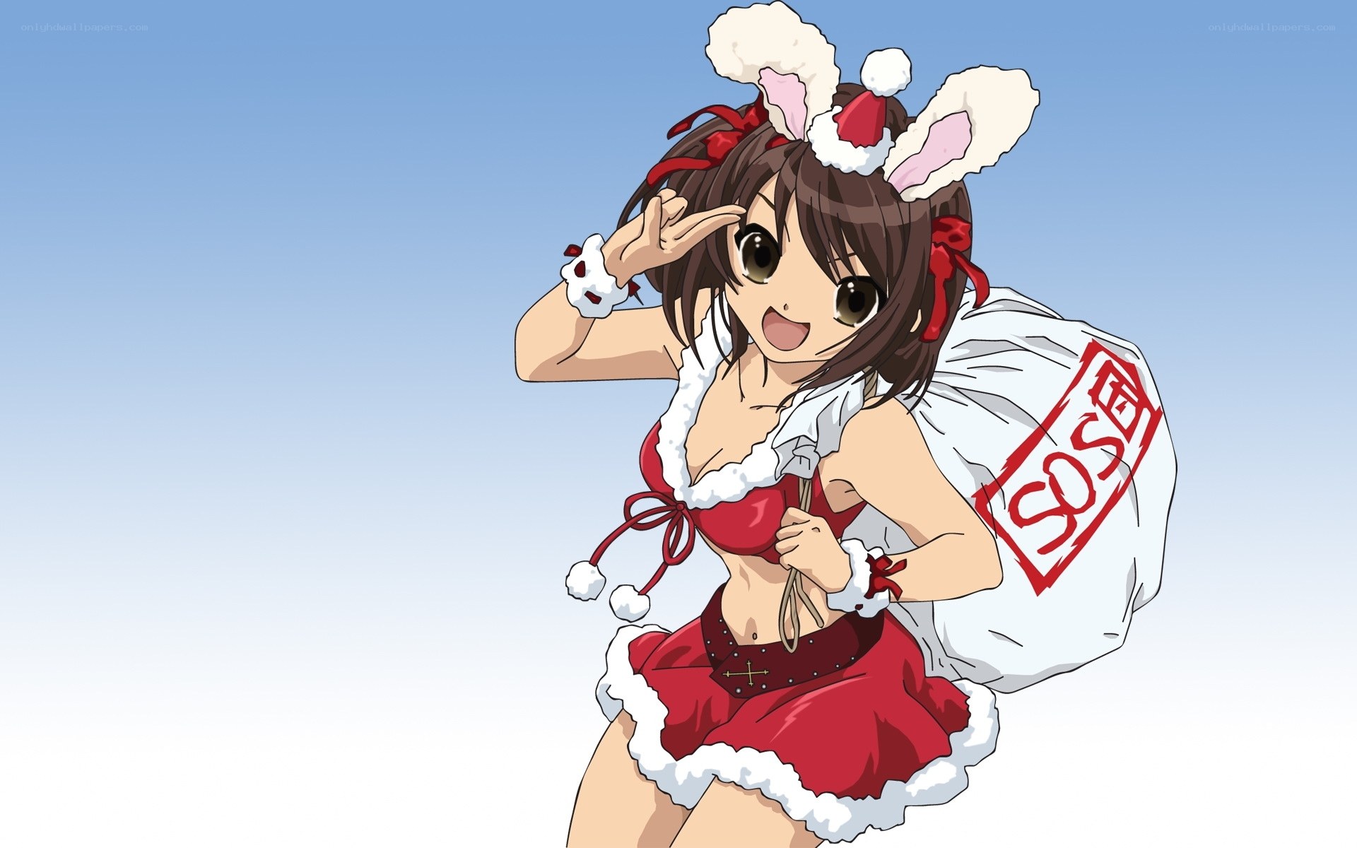 anime girl in santa outfit