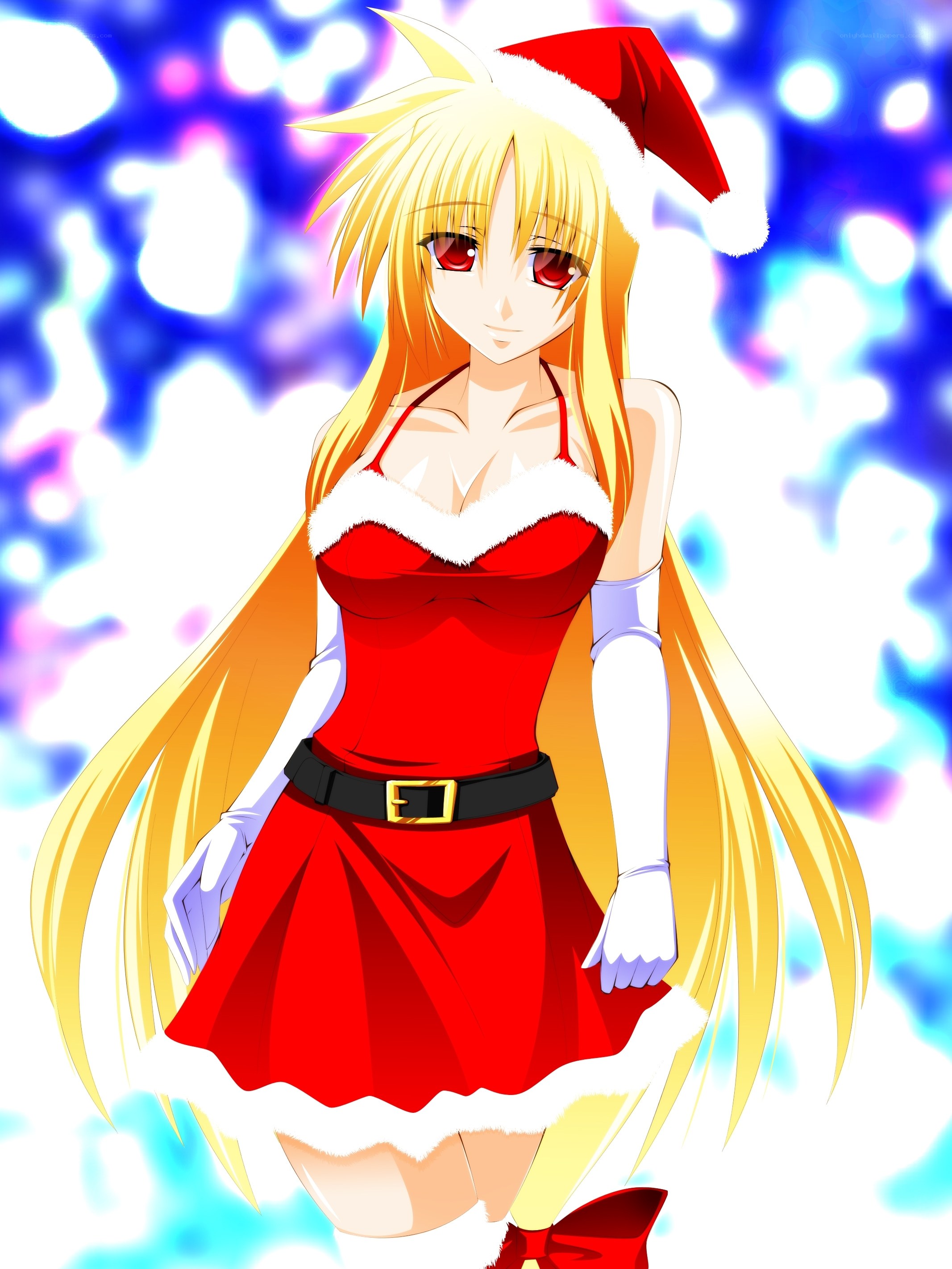 anime girl in santa outfit