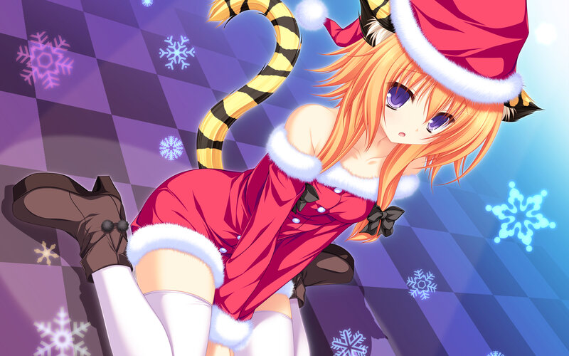 anime girl in santa outfit