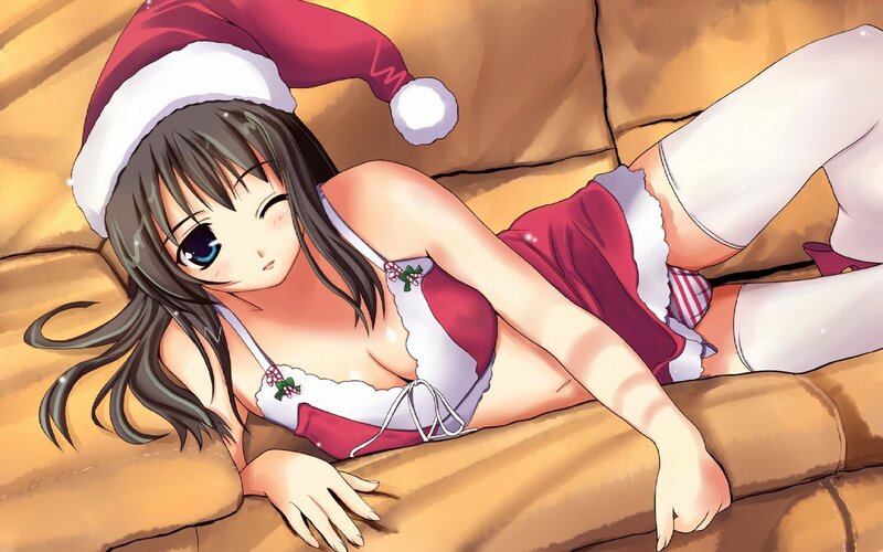anime girl in santa outfit