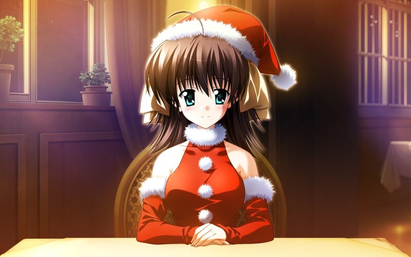 anime girl in santa outfit