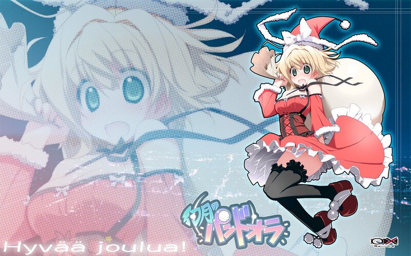 Anime girl in Santa outfit