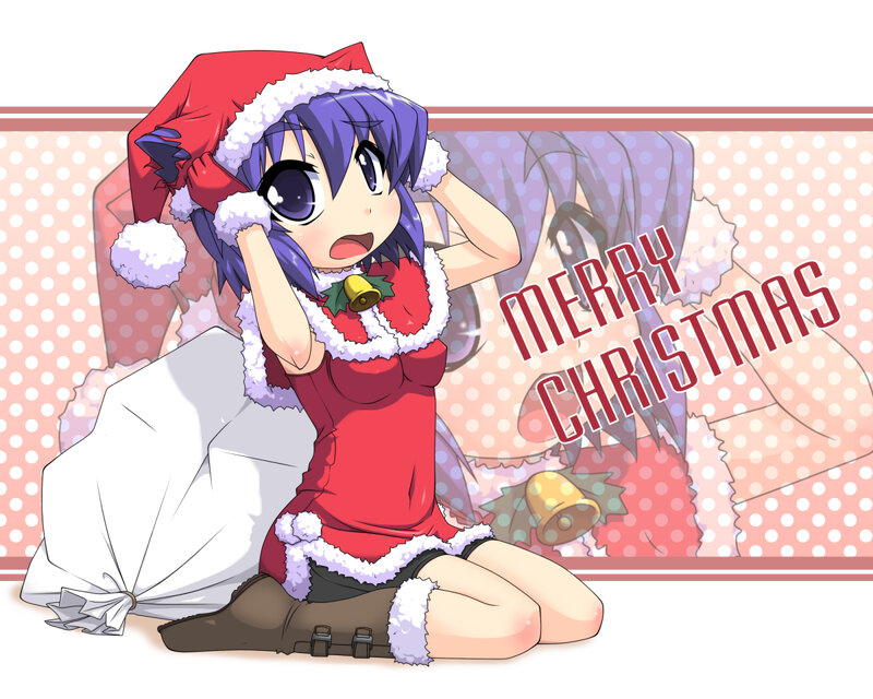 anime girl in santa outfit