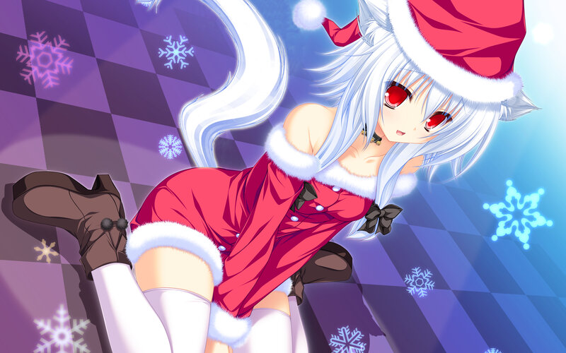 anime girl in santa outfit