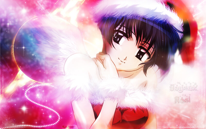 Anime Girl in Santa Outfit — Pink, Festive