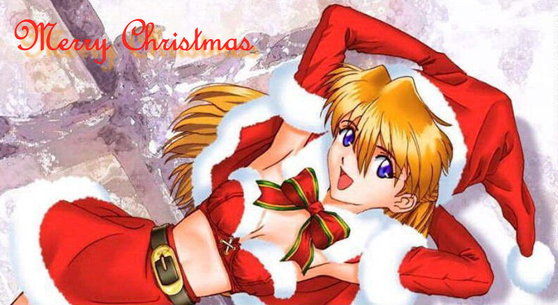 Anime Girl in Santa Outfit — Red, Festive, Winter, Manga, Santa Hat
