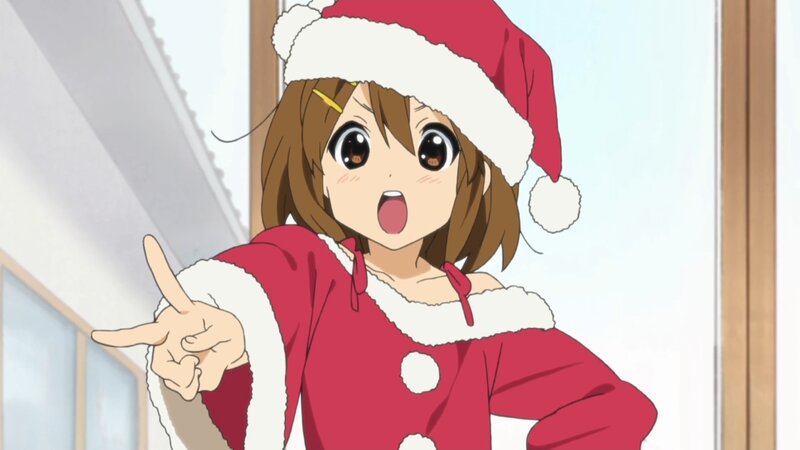 Anime Girl in Santa Outfit — Red, Surprised