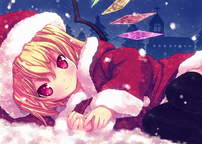 Anime girl in Santa suit