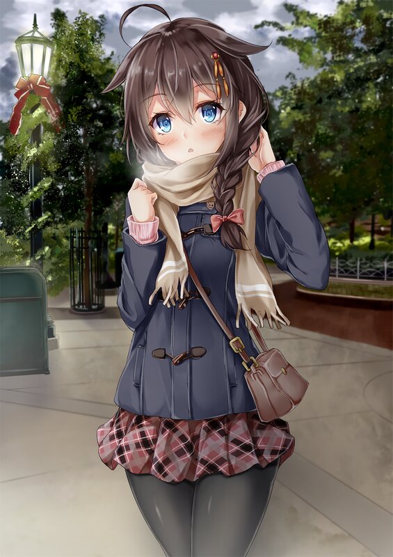 Anime Girl in Scarf — Blue