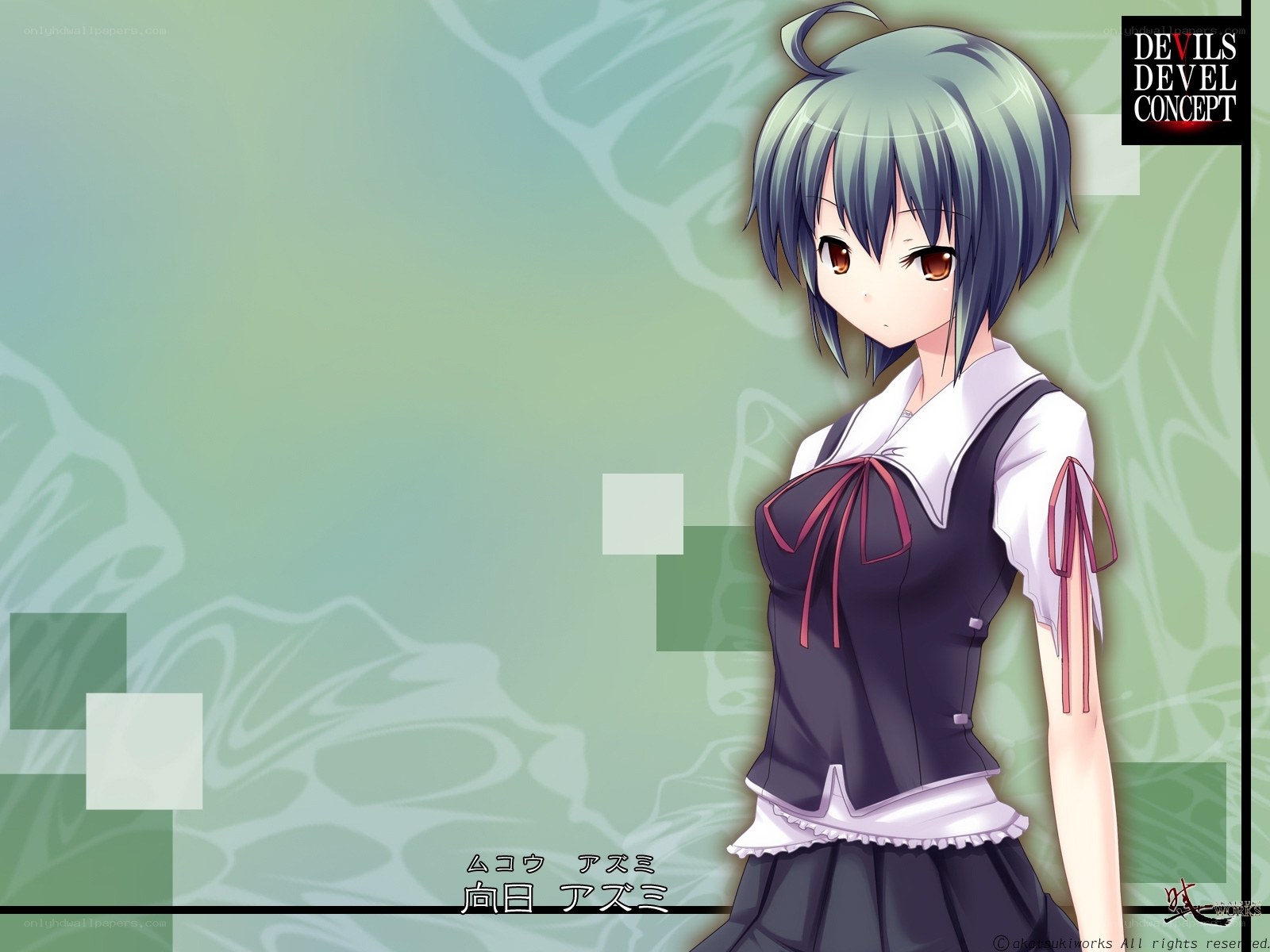 Anime girl in school uniform