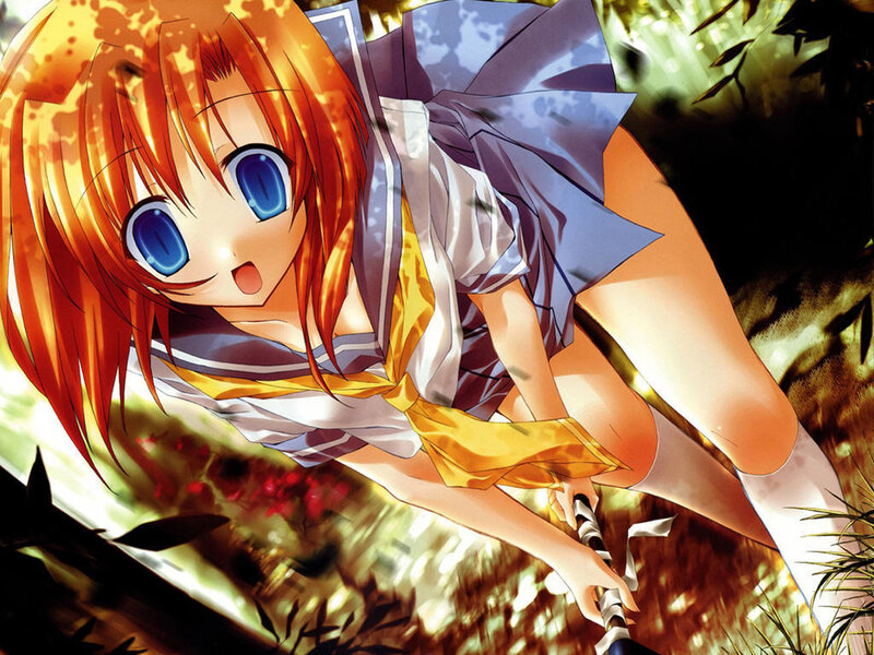 Anime girl in school uniform