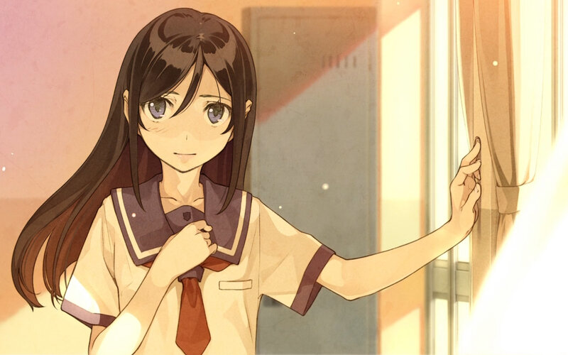 anime girl in school uniform