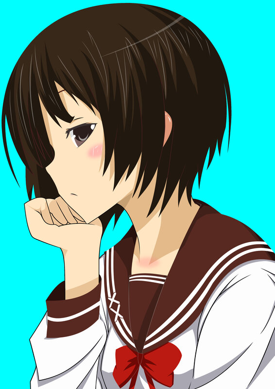 anime girl in school uniform