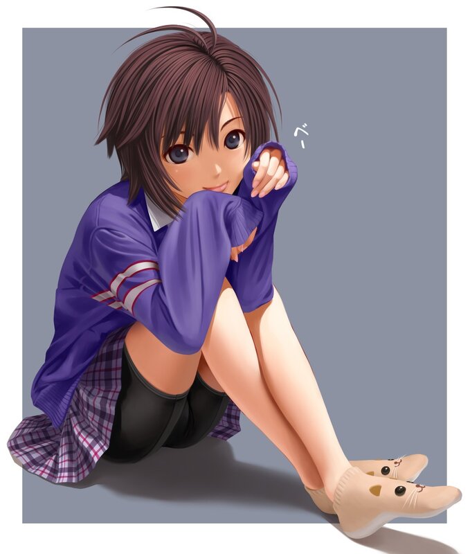 anime girl in school uniform