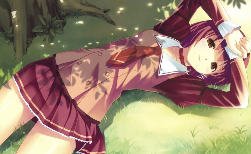 Anime girl in school uniform
