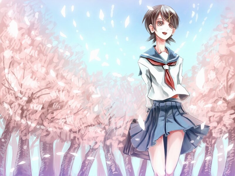 anime girl in school uniform