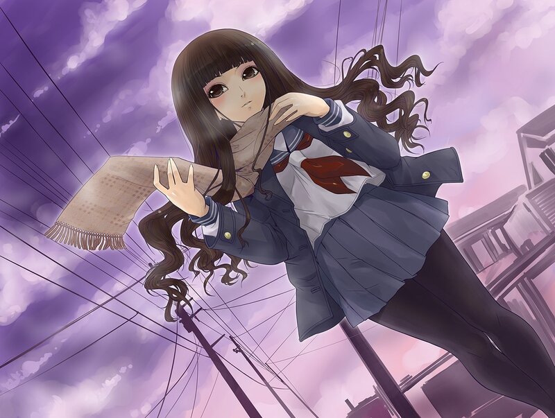 anime girl in school uniform