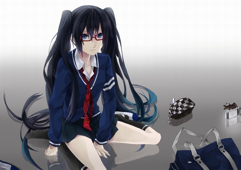 anime girl in school uniform