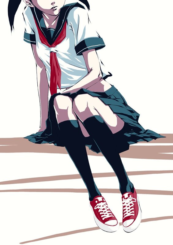 anime girl in school uniform
