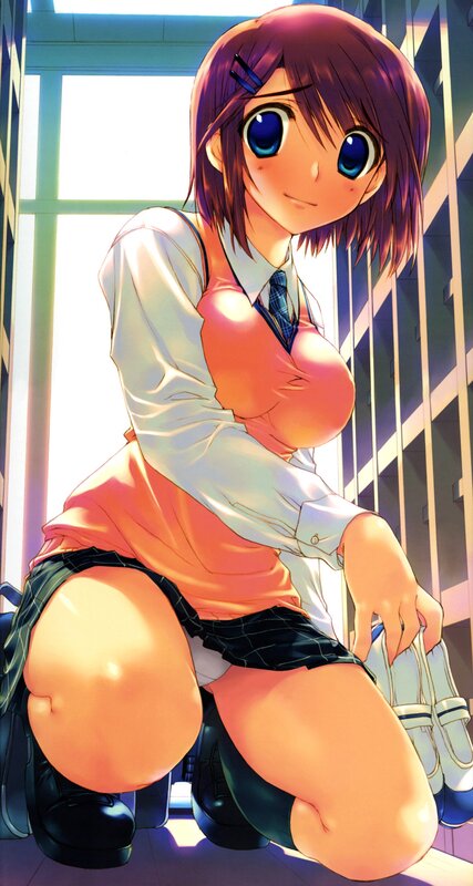 anime girl in school uniform